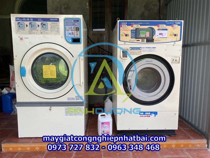 Lắp đặt máy giặt công nghiệp cũ tại Cao Phong Hoà Bình